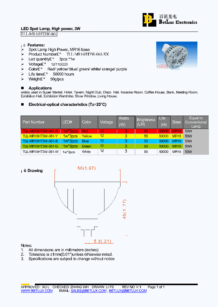 TLL-MR16HT3W-061_8825215.PDF Datasheet