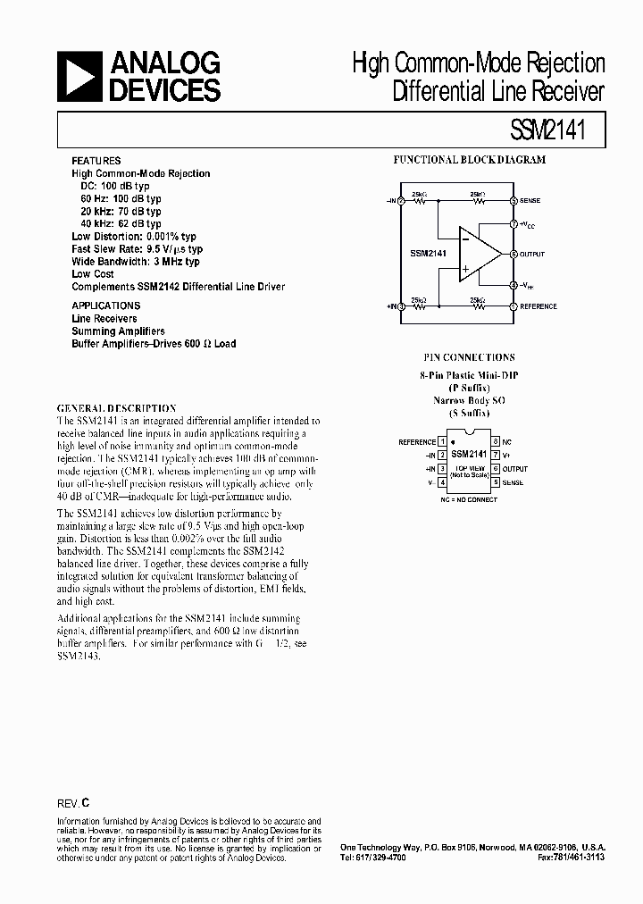 SSM2141SZ_8830439.PDF Datasheet