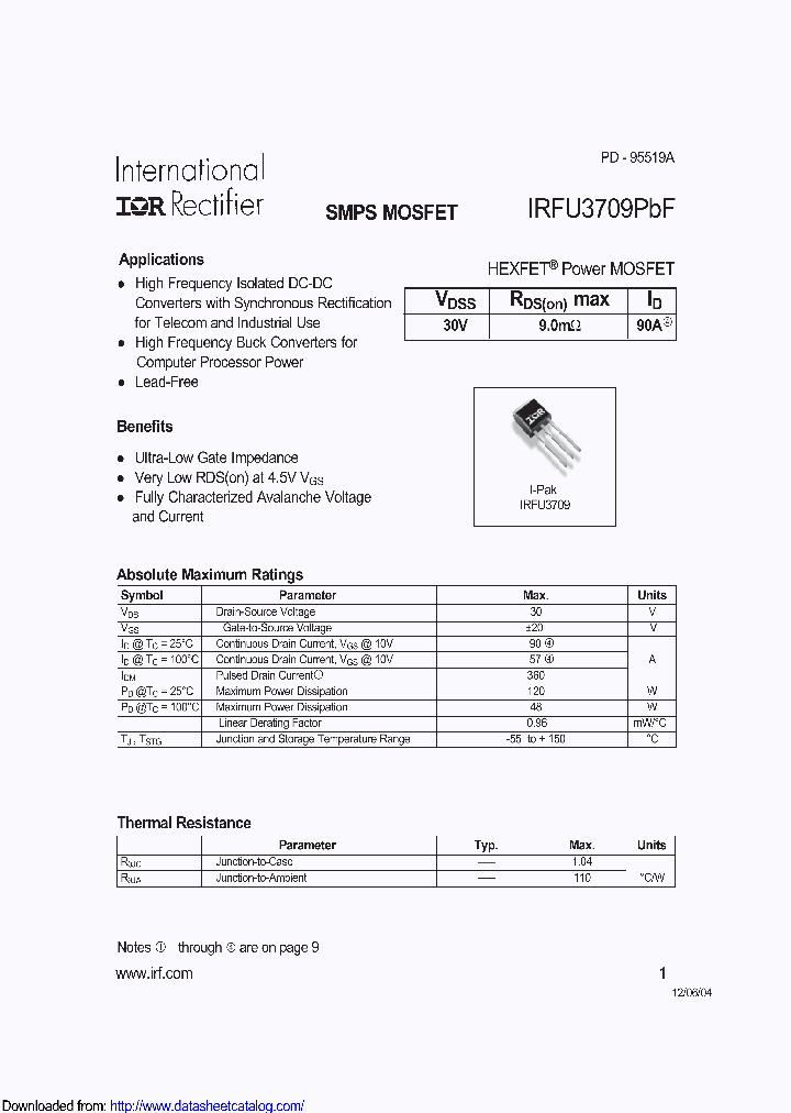 IRFU3709PBF_8840480.PDF Datasheet