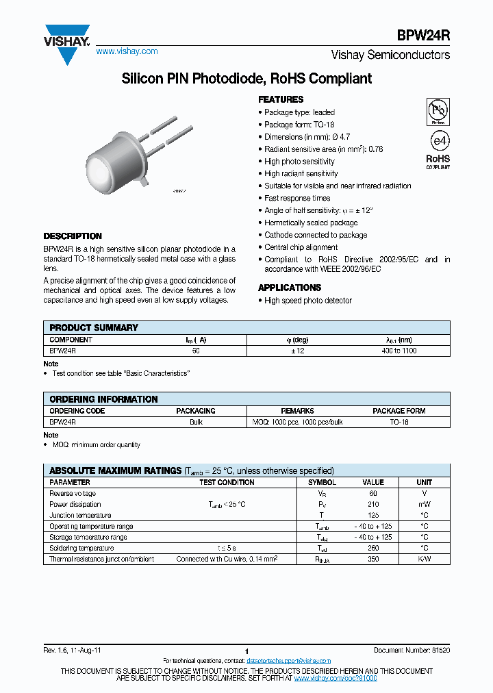 BPW24R_8833852.PDF Datasheet