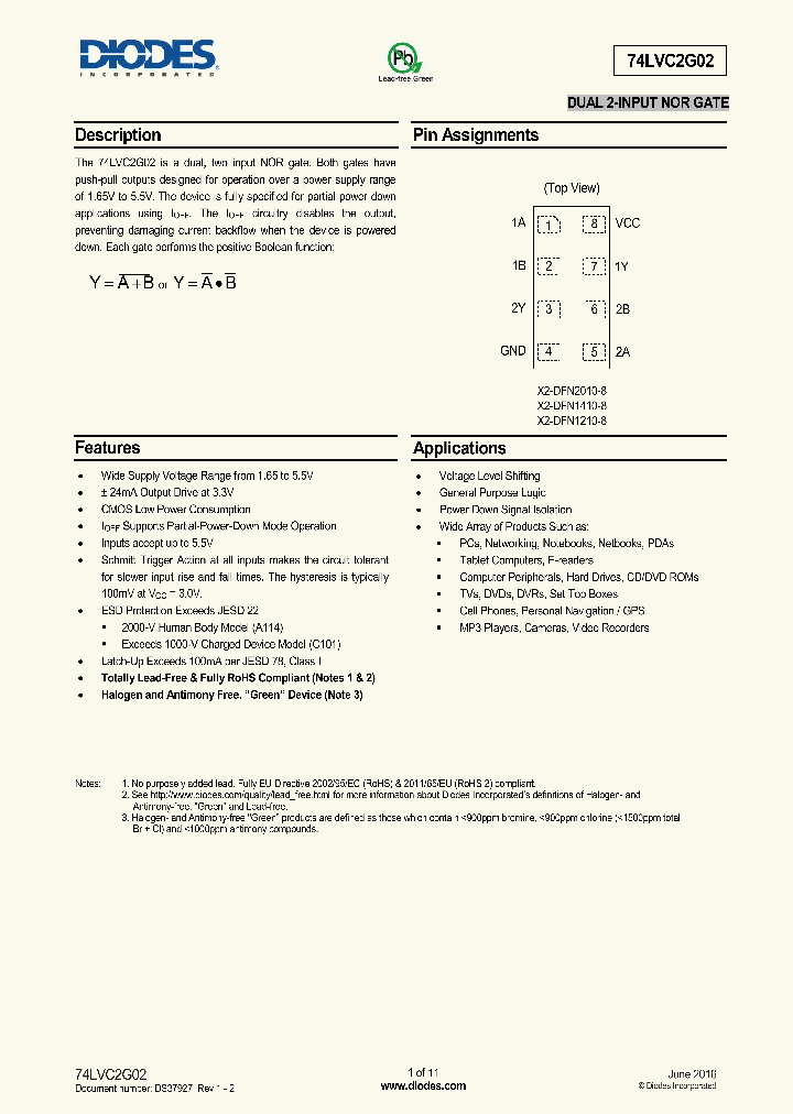 74LVC2G02RA3-7_8832744.PDF Datasheet