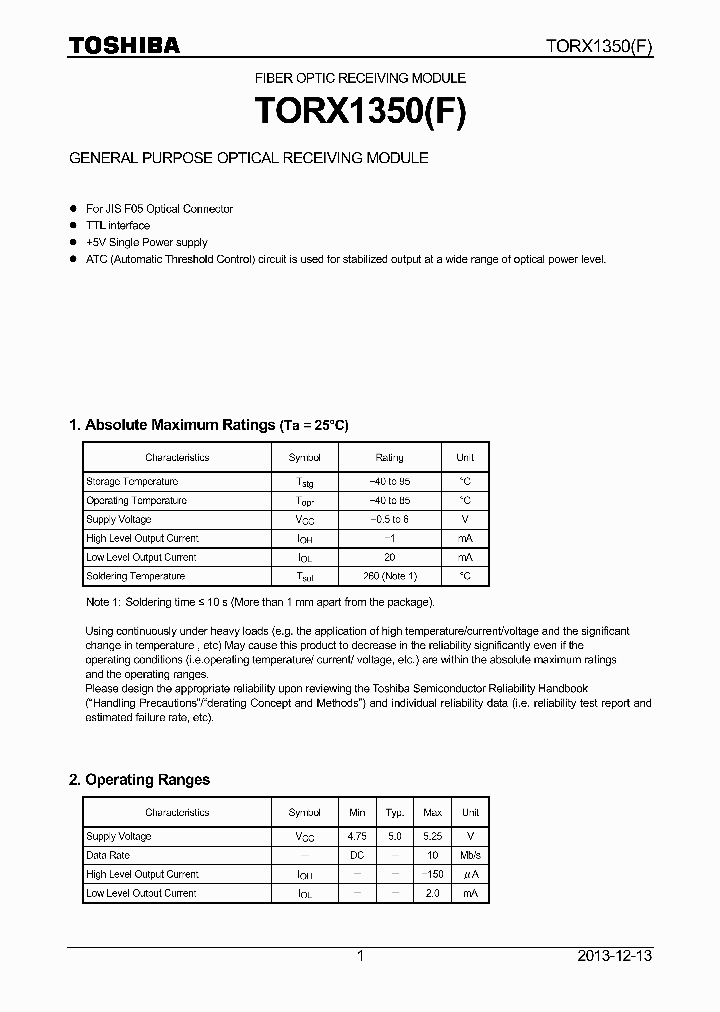 TORX1350F_8847280.PDF Datasheet