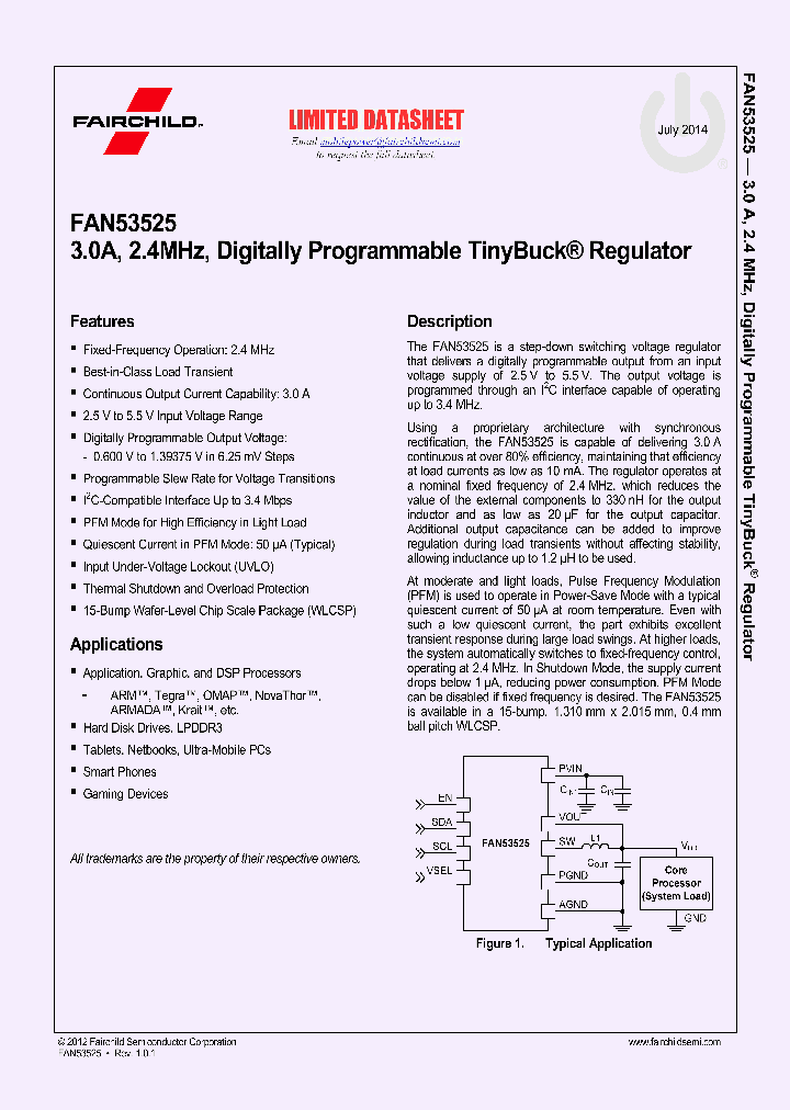 FAN53525UC96X_8844413.PDF Datasheet