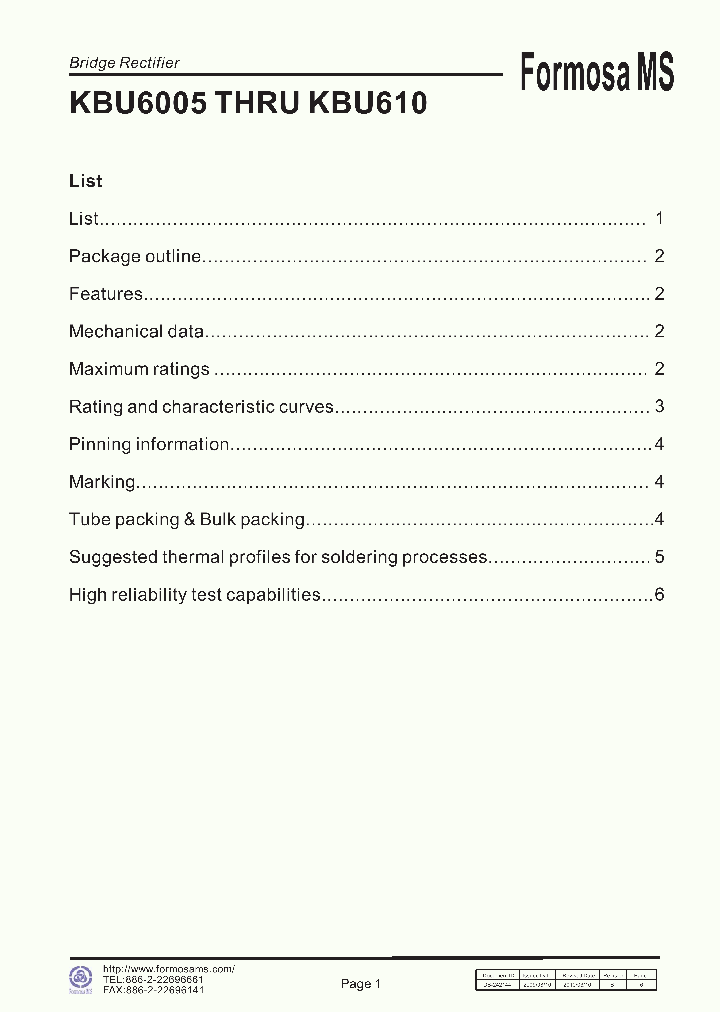 KBU610_8844001.PDF Datasheet