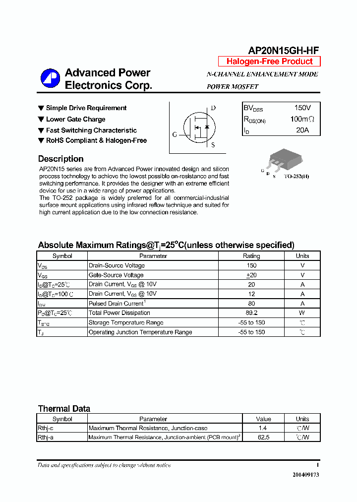 AP20N15GH-HF-16_8851300.PDF Datasheet