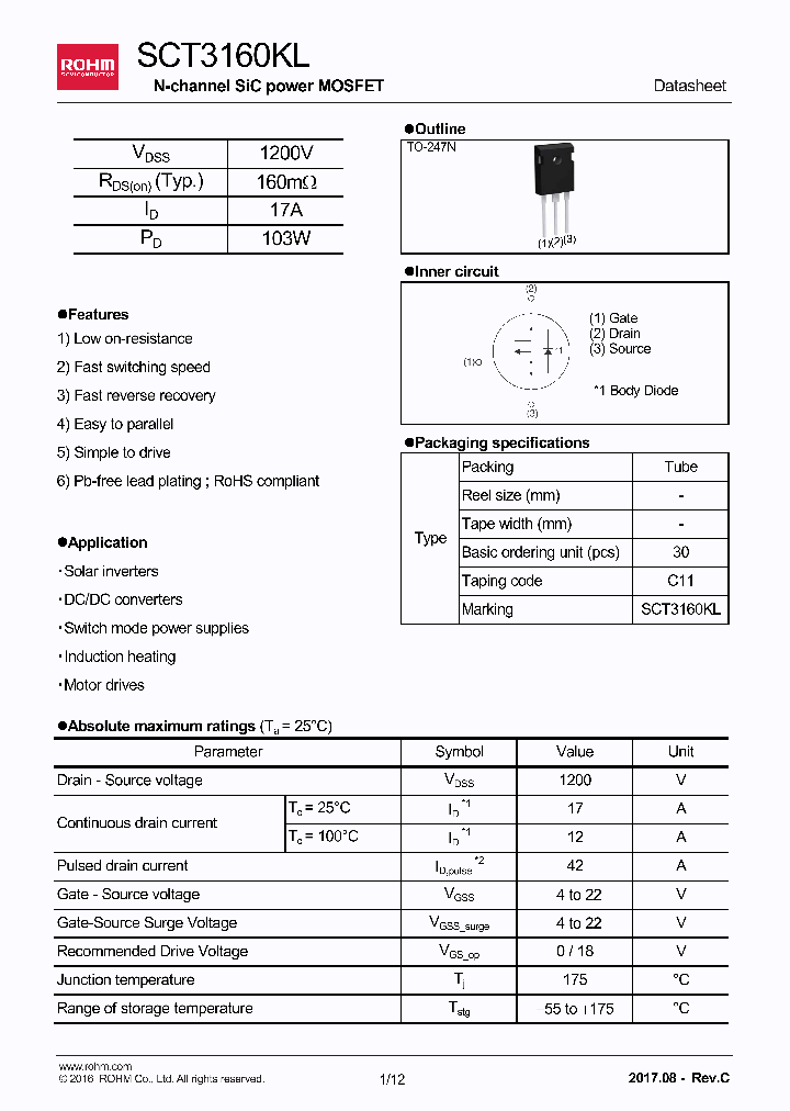 SCT3160KL_8867380.PDF Datasheet