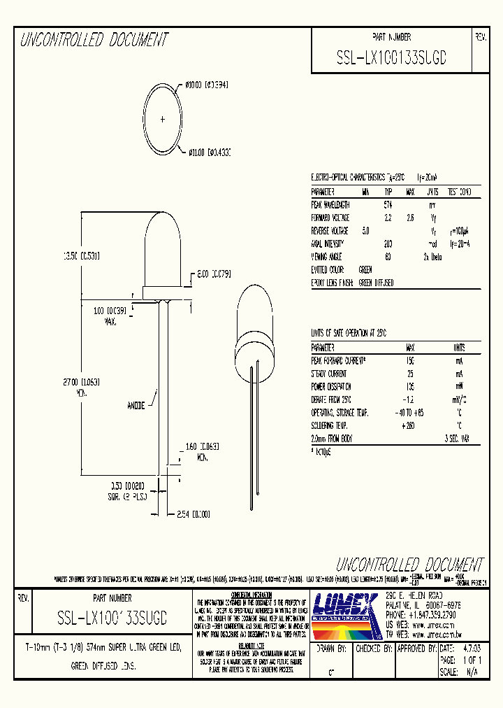 SSL-LX100133SUGD_8867138.PDF Datasheet