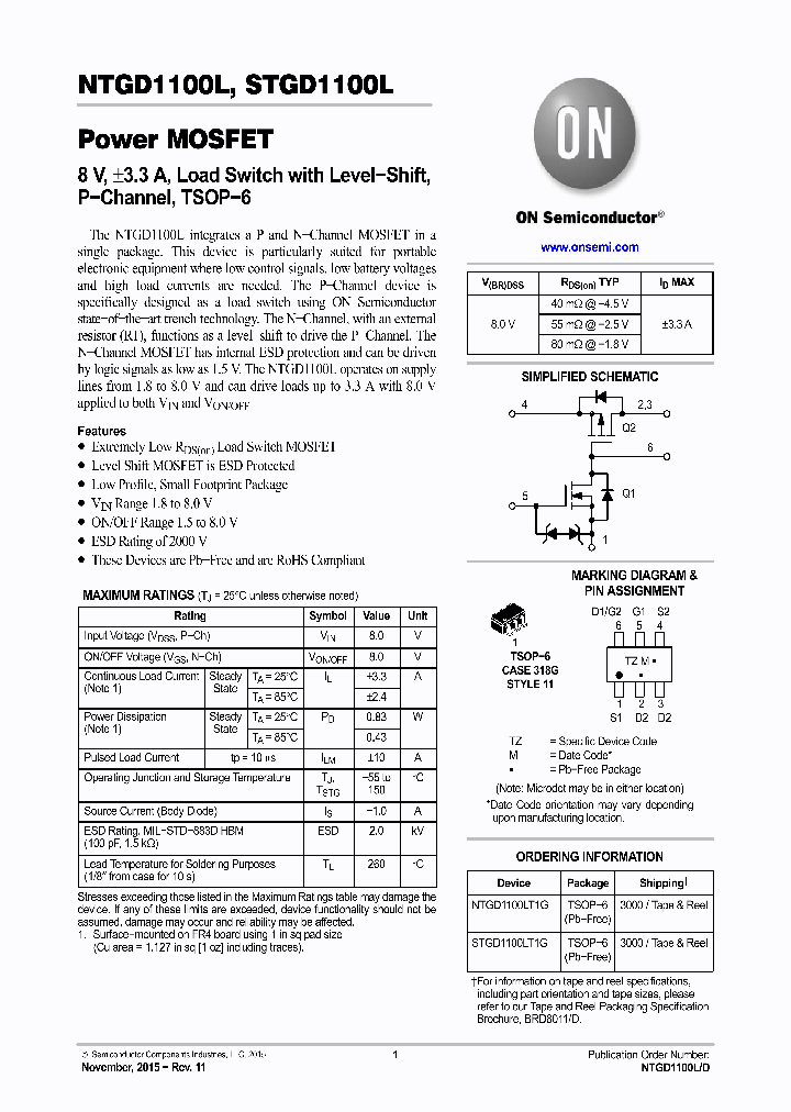 NTGD1100L_8890552.PDF Datasheet