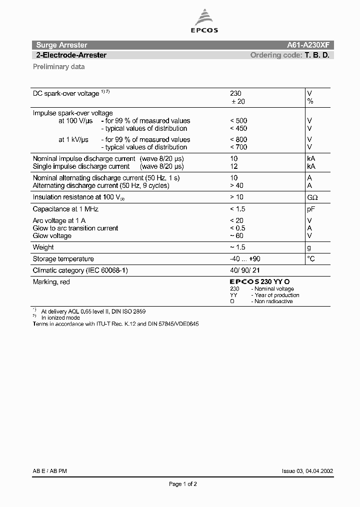 A61-A230XF_8890894.PDF Datasheet