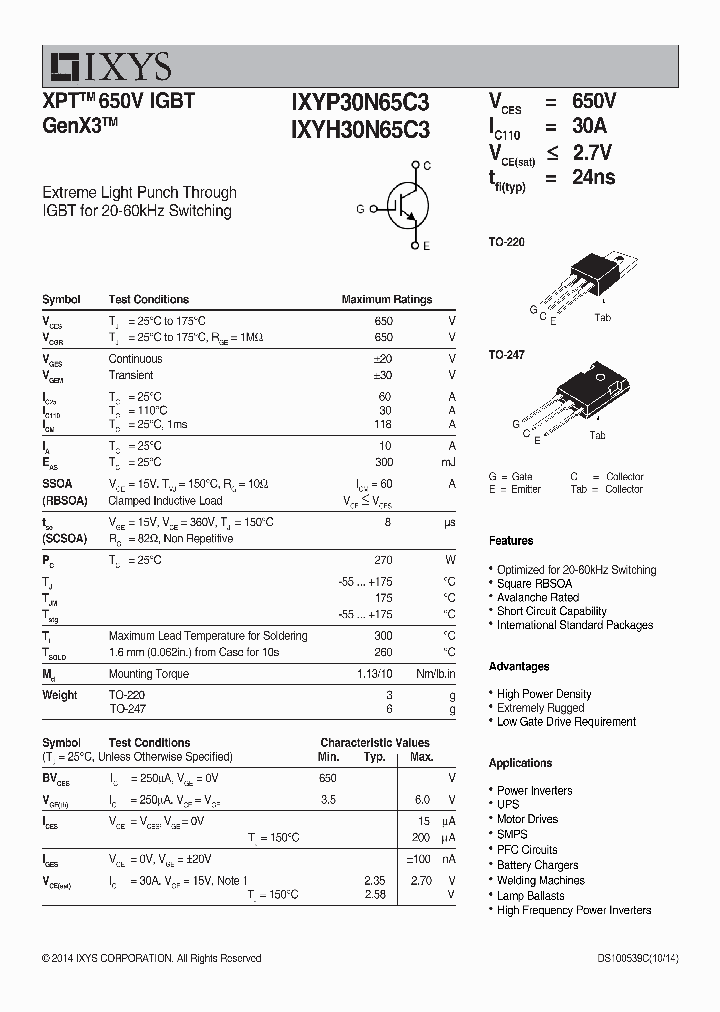 IXYP30N65C3_8891424.PDF Datasheet