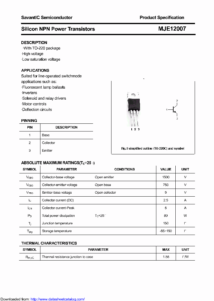 MJE12007_8901160.PDF Datasheet