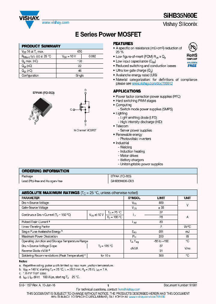 SIHB35N60E_8905720.PDF Datasheet