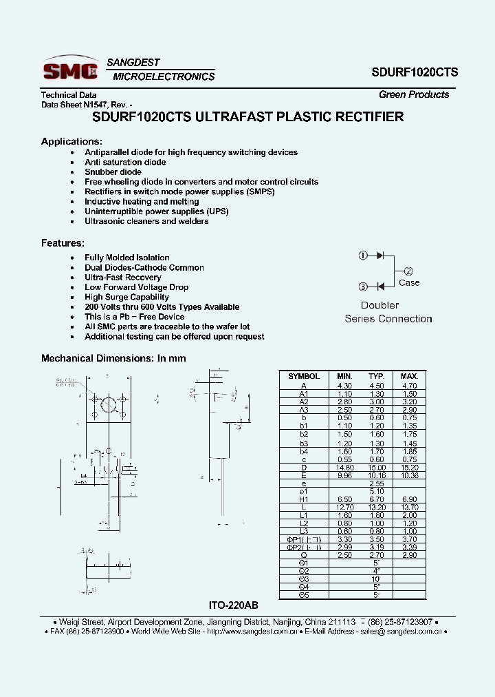 SDURF1020CTS_8906966.PDF Datasheet