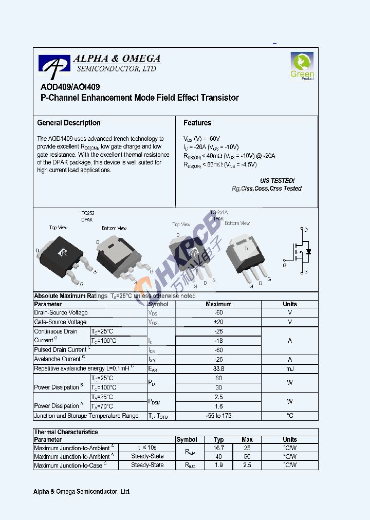 AOD409_8907878.PDF Datasheet