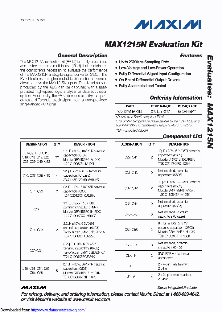 MAX1215NEVKIT_8908603.PDF Datasheet