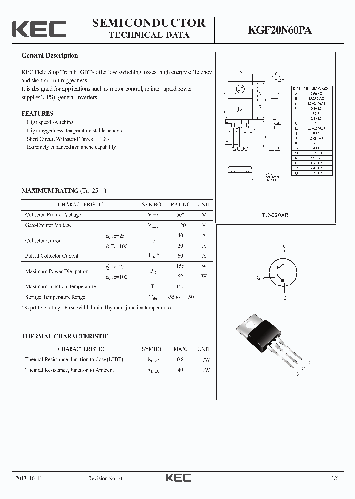 KGF20N60PA_8909736.PDF Datasheet