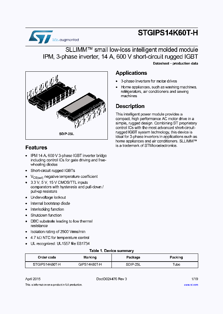 STGIPS14K60T-H_8913060.PDF Datasheet