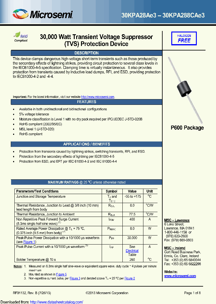 30KPA288E3TR13_8914829.PDF Datasheet