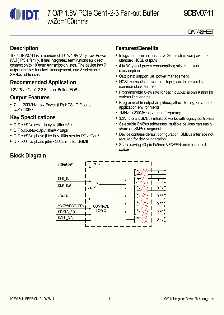 9DBV0741_8915451.PDF Datasheet