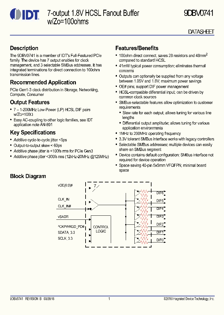 9DBV0741_8915452.PDF Datasheet