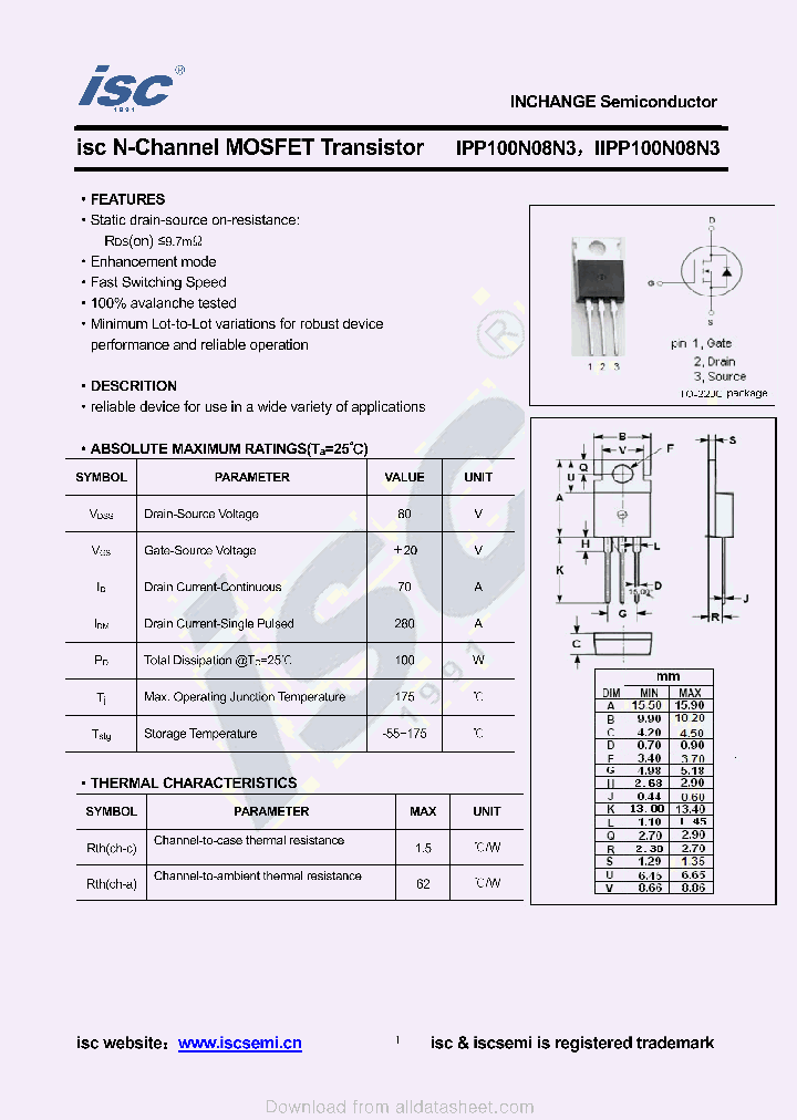 IPP100N08N3_8916324.PDF Datasheet