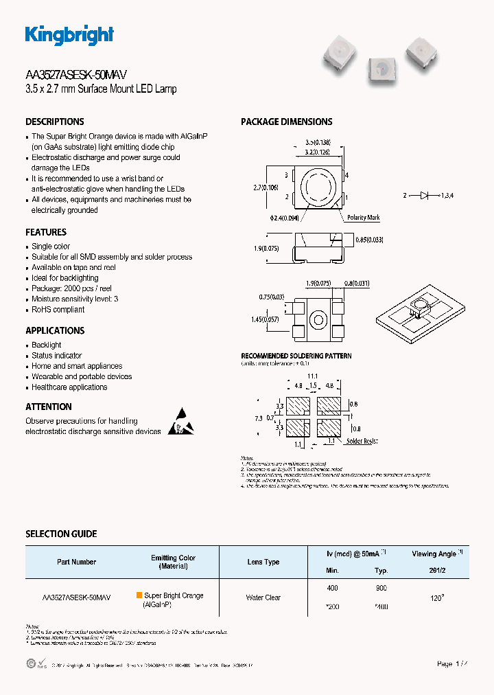 AA3527ASESK-50MAV_8917073.PDF Datasheet