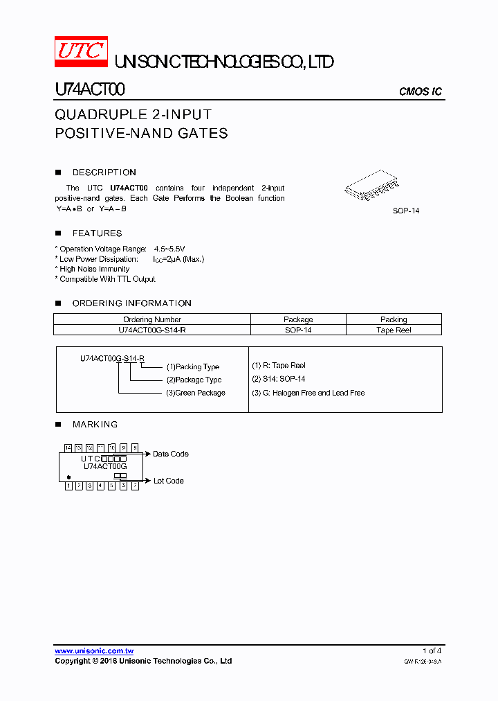 U74ACT00G-S14-R_8917439.PDF Datasheet