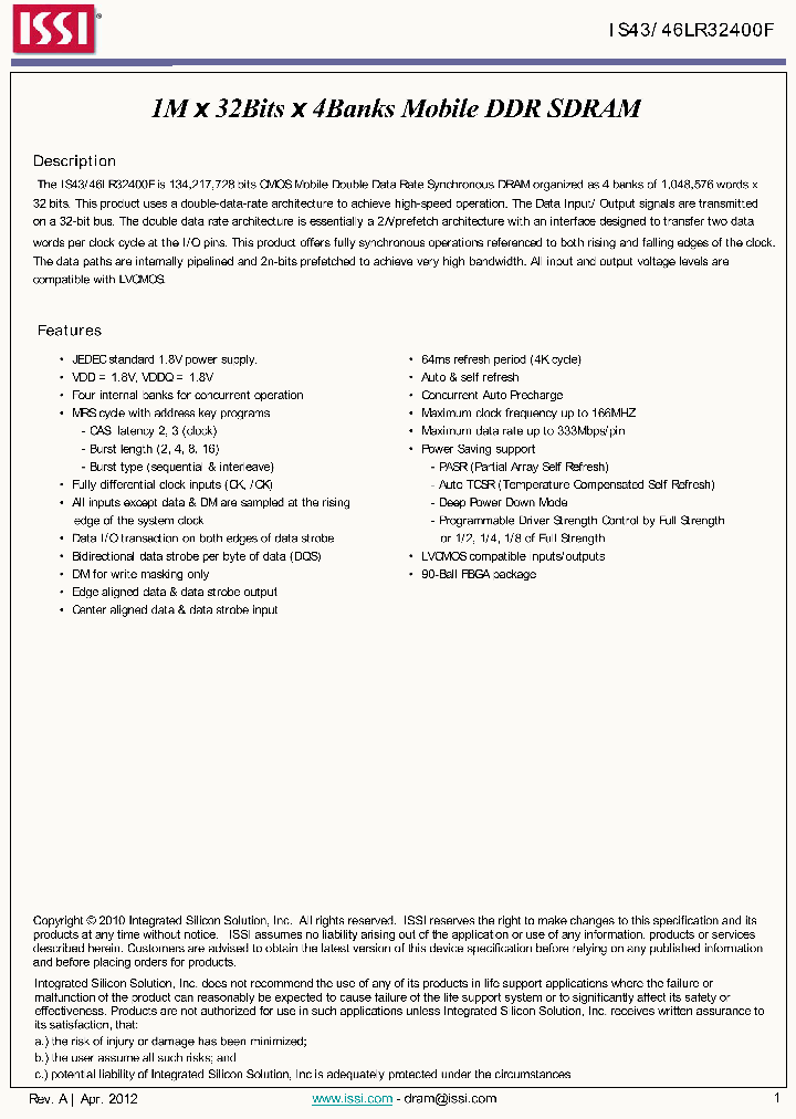IS46LR32400F_8924445.PDF Datasheet