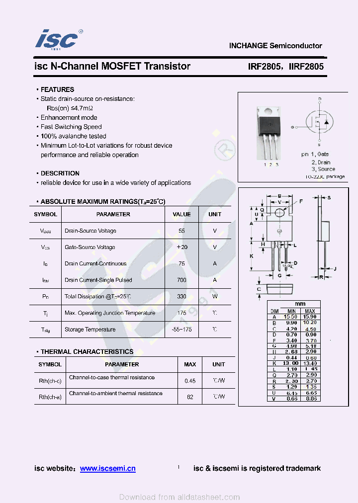 IIRF2805_8924858.PDF Datasheet