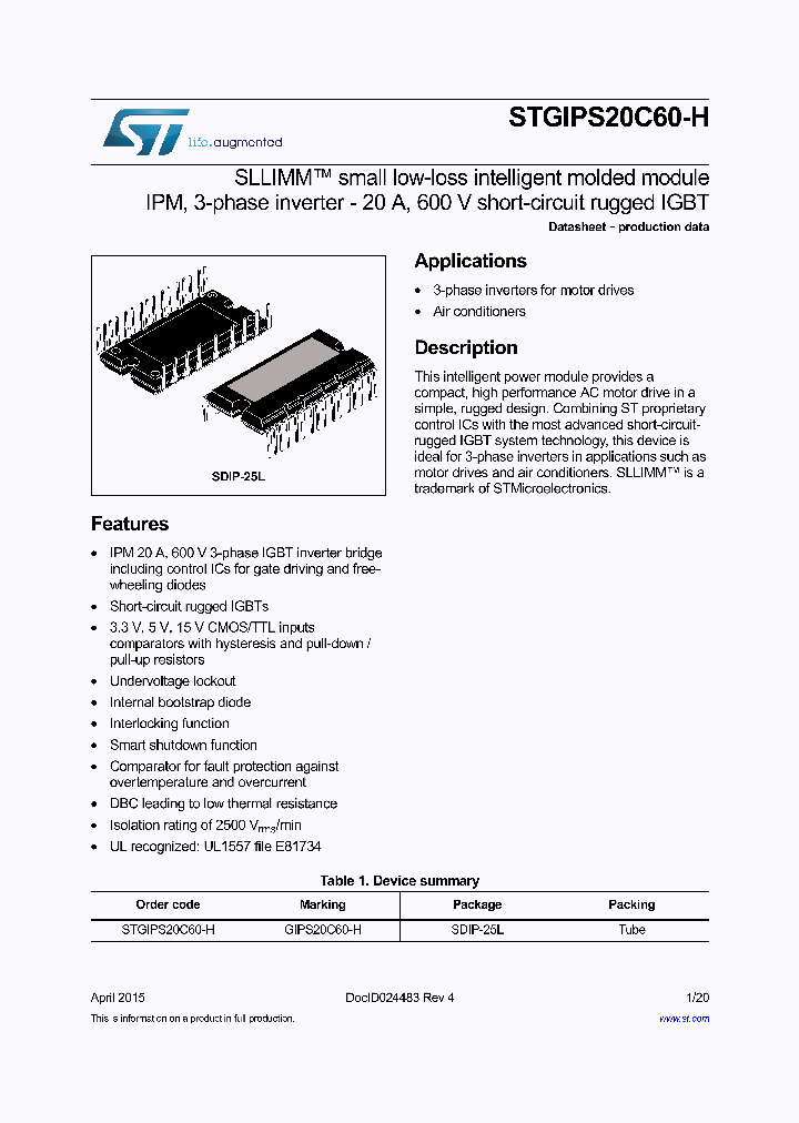 STGIPS20C60-H_8927481.PDF Datasheet