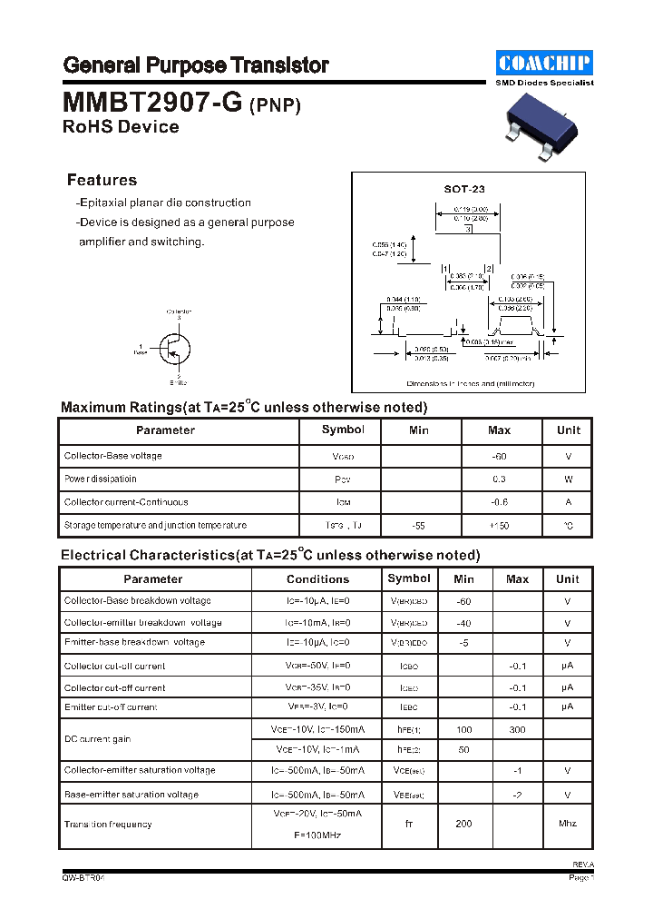 MMBT2907-G_8934082.PDF Datasheet