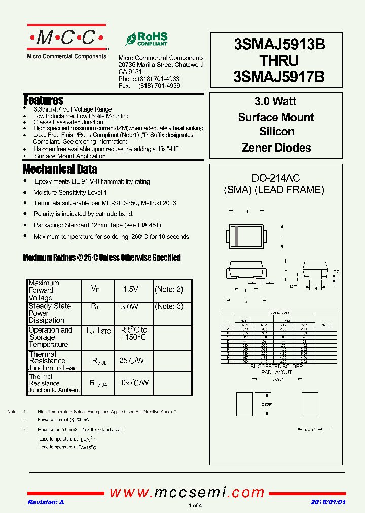 3SMAJ5913B-18_8939564.PDF Datasheet