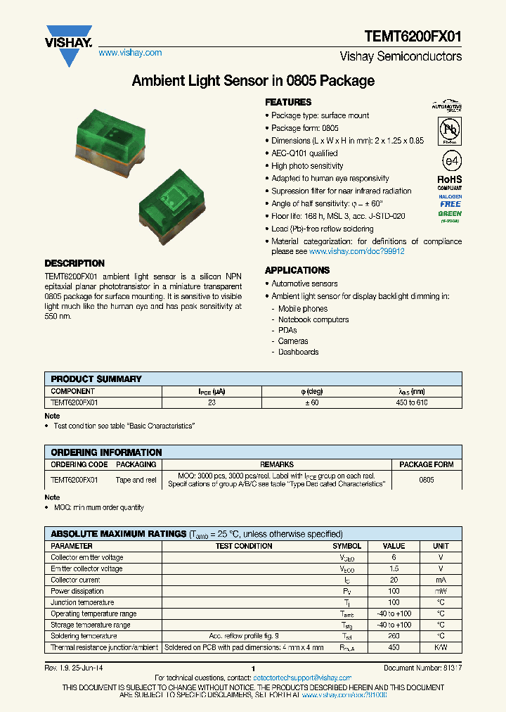 TEMT6200FX01_8950806.PDF Datasheet