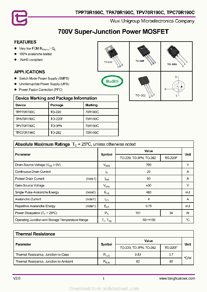 TPA70R190C_8953326.PDF Datasheet