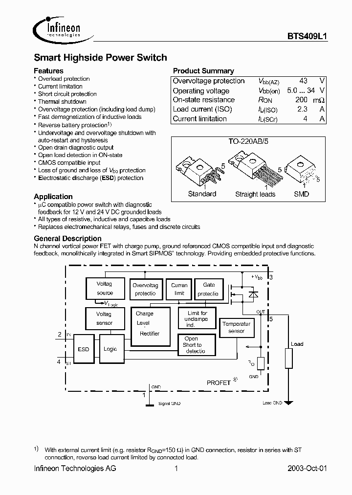 BTS409L1_8954719.PDF Datasheet