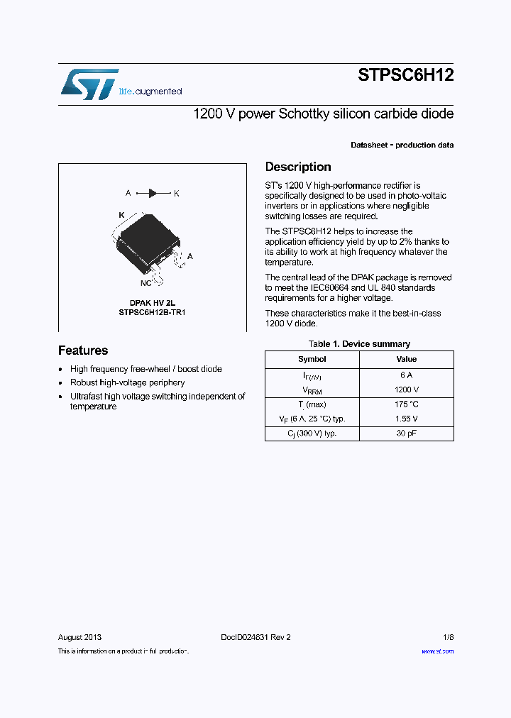 STPSC6H12B-TR1_8958332.PDF Datasheet
