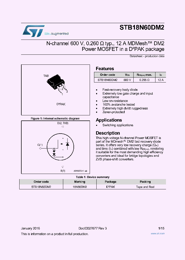 STB18N60DM2_8962978.PDF Datasheet