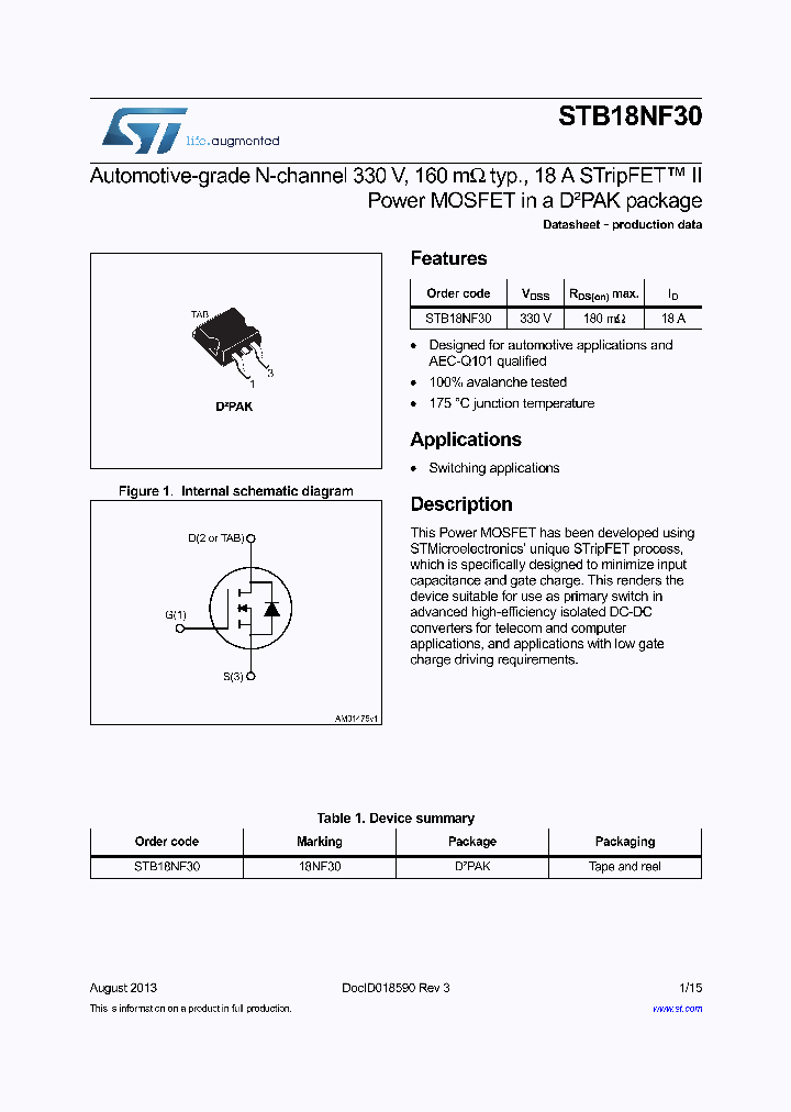 STB18NF30_8962981.PDF Datasheet