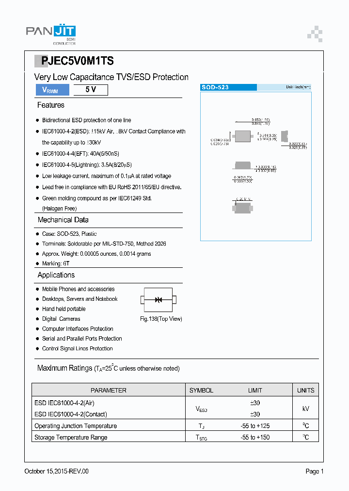 PJEC5V0M1TS_8978979.PDF Datasheet