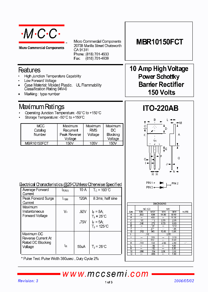 MBR10150FCT_8981025.PDF Datasheet