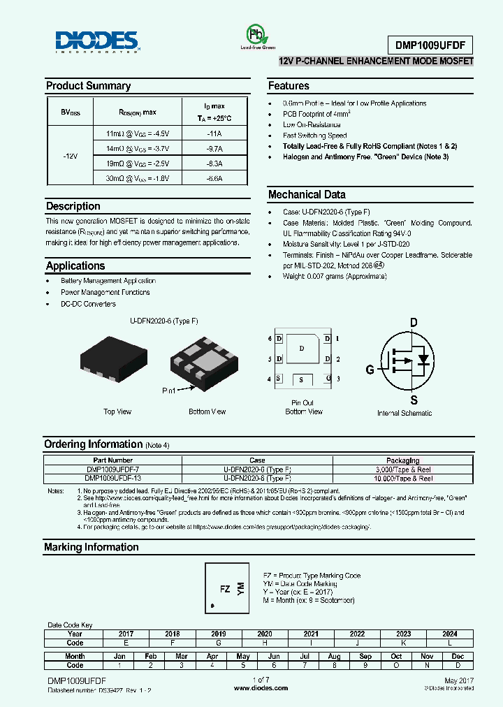 DMP1009UFDF_8983945.PDF Datasheet