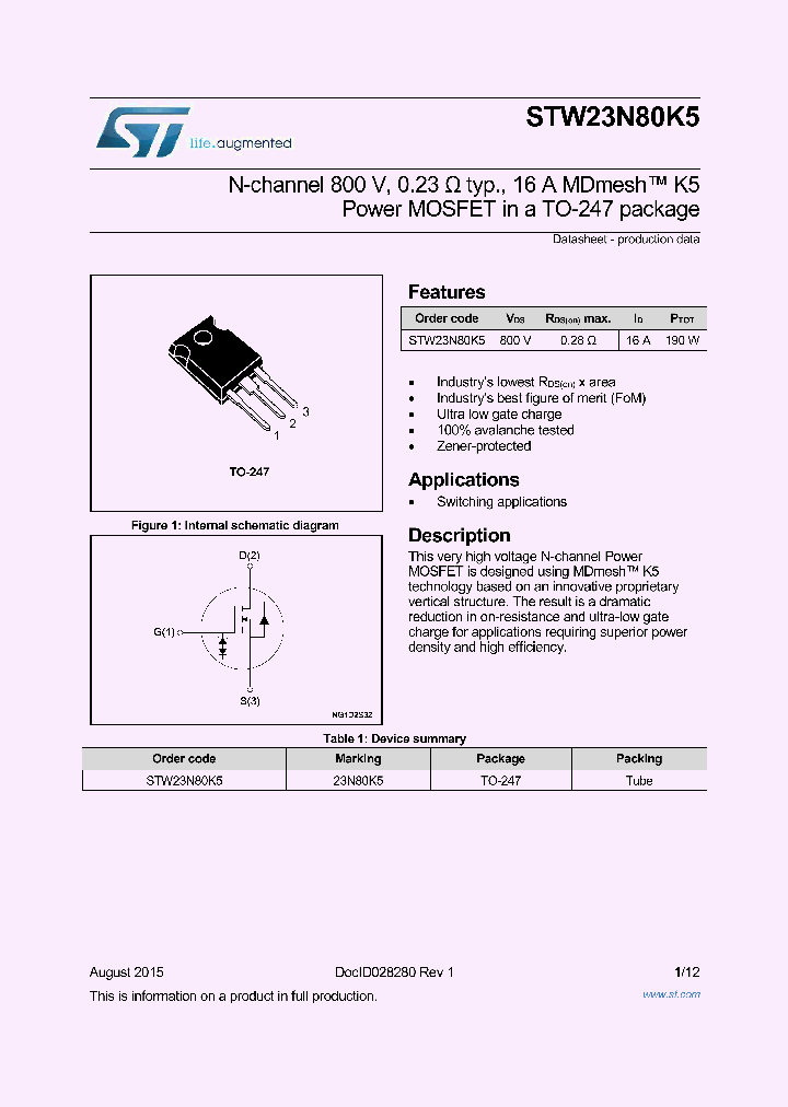 STW23N80K5_8996596.PDF Datasheet