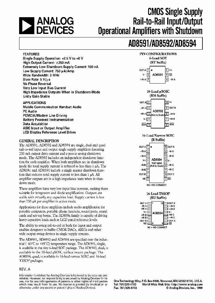 AD8591ARTZ_8997435.PDF Datasheet