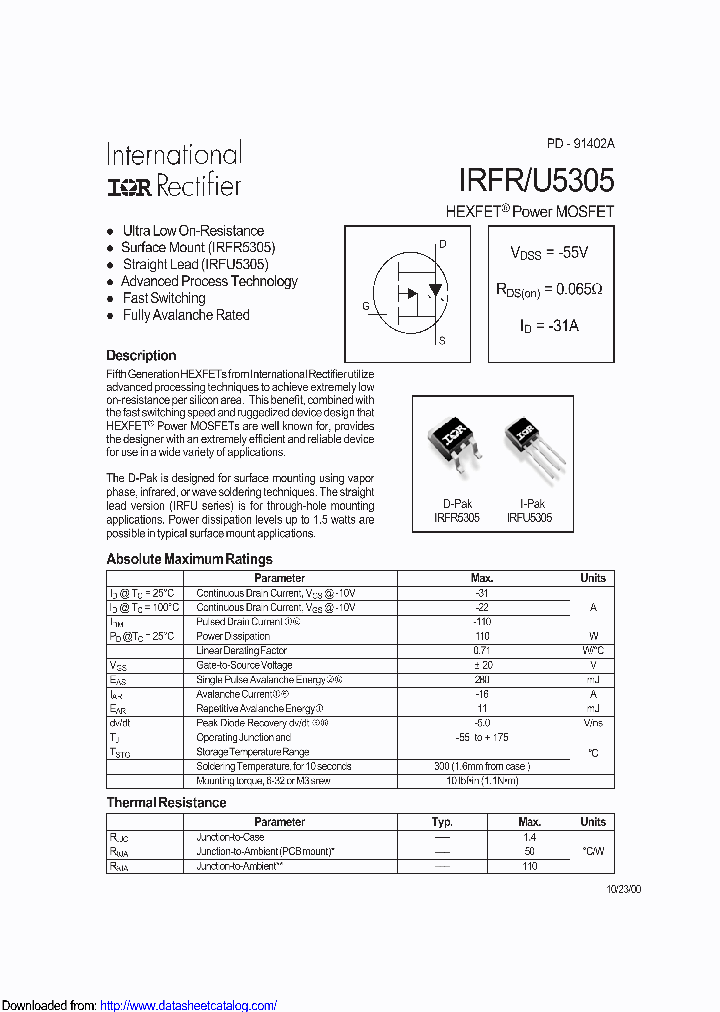 PB-IRFU5305_9001443.PDF Datasheet