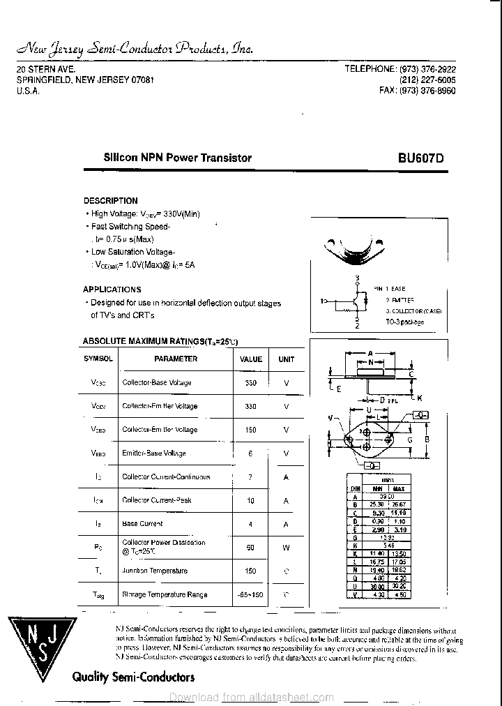 BU607D_9005333.PDF Datasheet