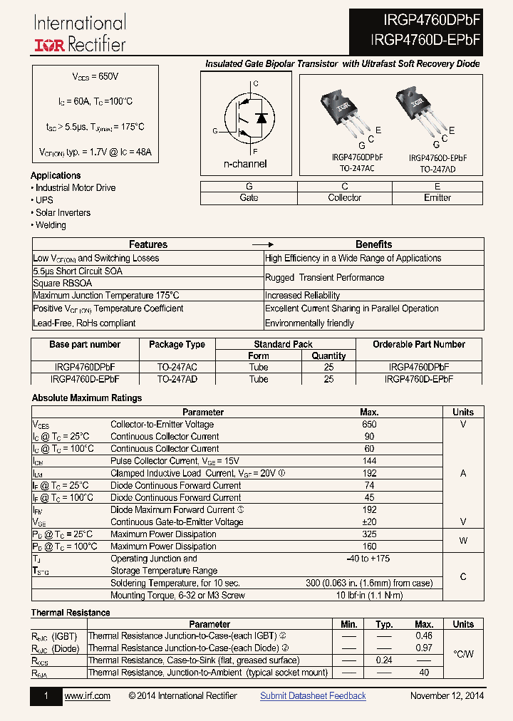 IRGP4760DPBF_9010277.PDF Datasheet