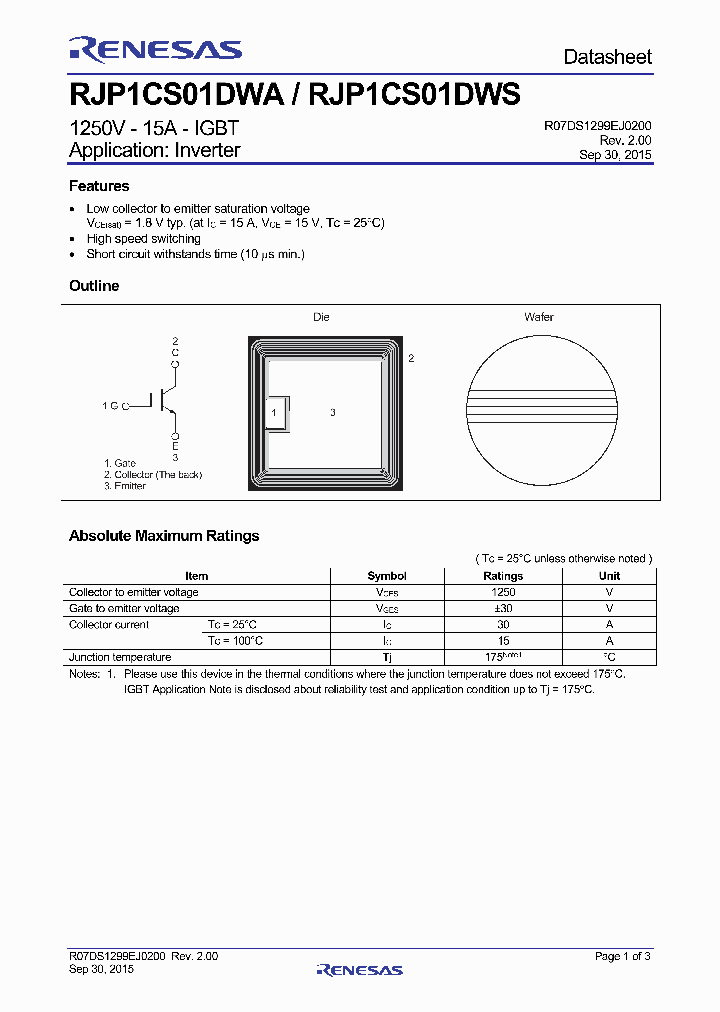 RJP1CS01DWA_9011789.PDF Datasheet