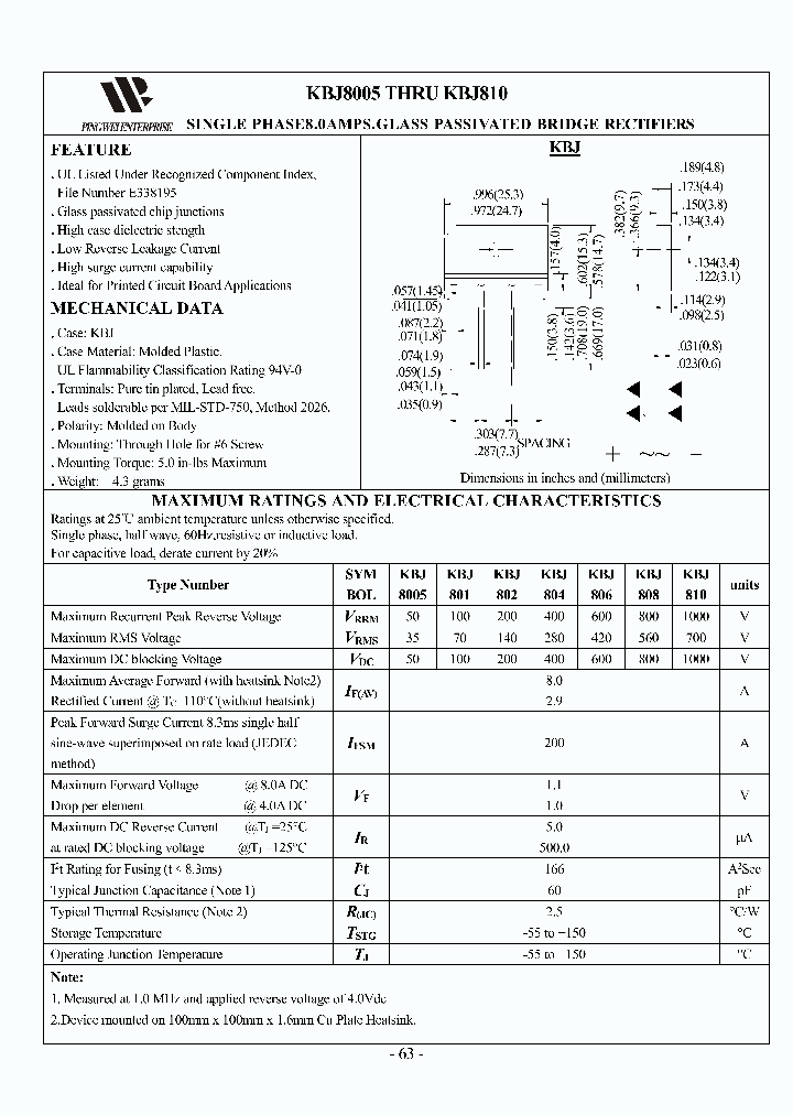 KBJ810_9018920.PDF Datasheet