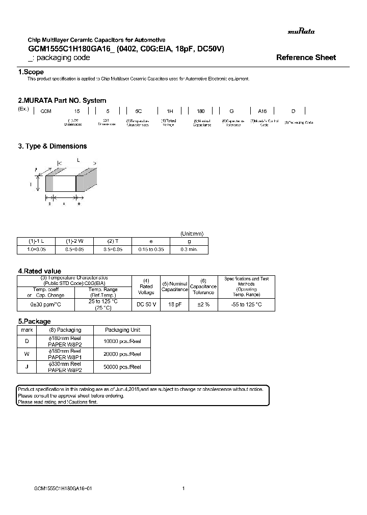 GCM1555C1H180GA16_9020495.PDF Datasheet