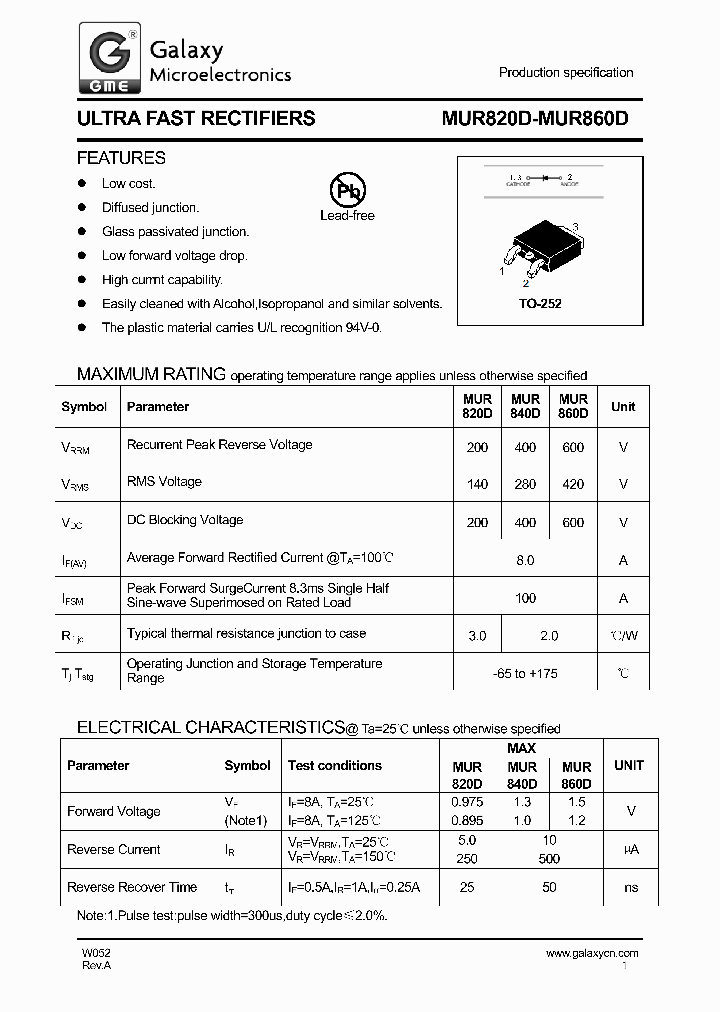 MUR860D_9027340.PDF Datasheet